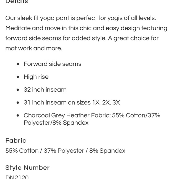 Danskin Yoga Pants in charcoal. Size small - Picture 2 of 2